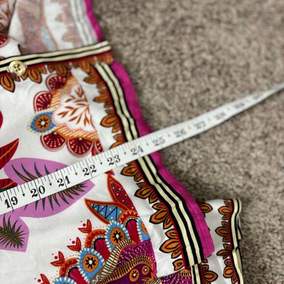 Rose & Olive Women’s Vibrant Scarf Printed Blouse Top Sz XL Pink Resort - Picture 10 of 10